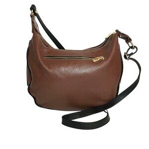 Valentina Crossbody HoBo Bag Brown Leather Womens 12"x10"